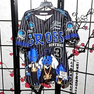 The Proud Family Gross Sisters Pinstripe Baseball Jersey Size Medium New
